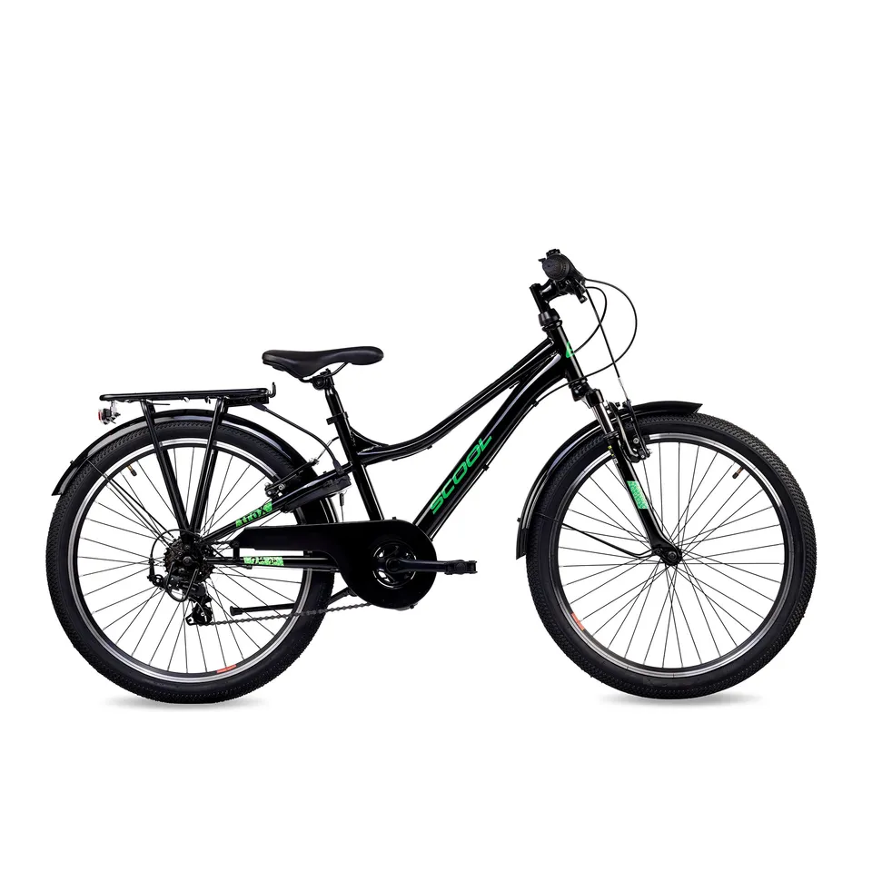 s-cool-trox-24-k6-kinderfahrrad-black-green-6-gang image 1