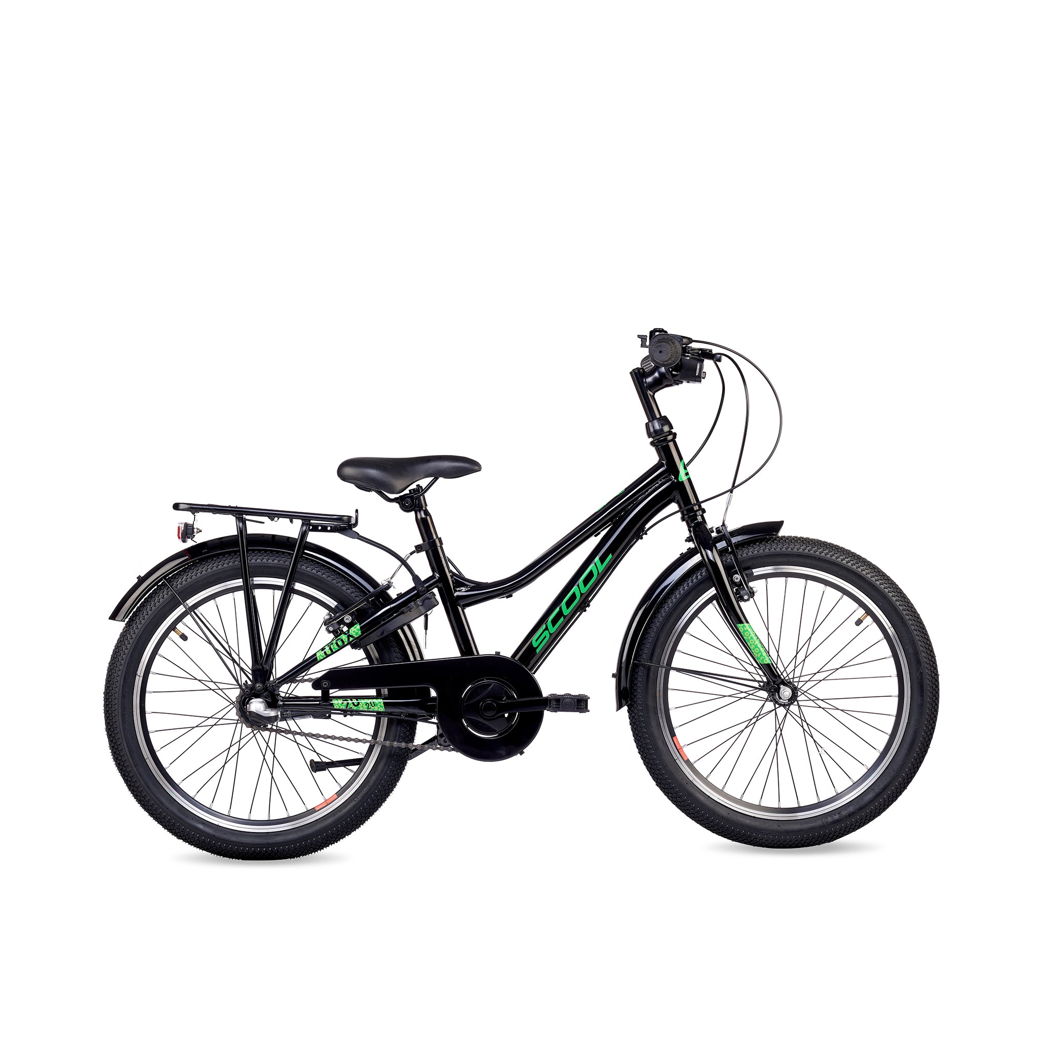 s-cool-trox-20-zoll-3-gang-kinderfahrrad-black-green-nabenschaltung image 1