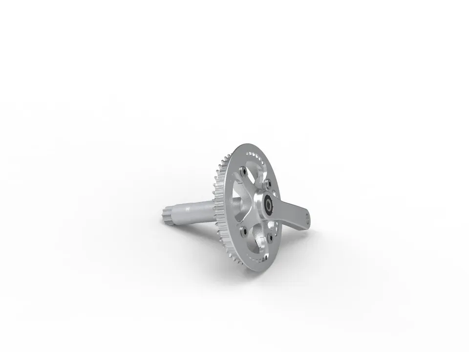 early-rider-seeker-90mm-kurbel-rechts-mit-46t-riemenscheibe-silber image 1