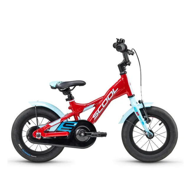 s-cool-xxlite-12-zoll-kinderfahrrad-1-gang-rot-hellblau-r-cktritt image 1
