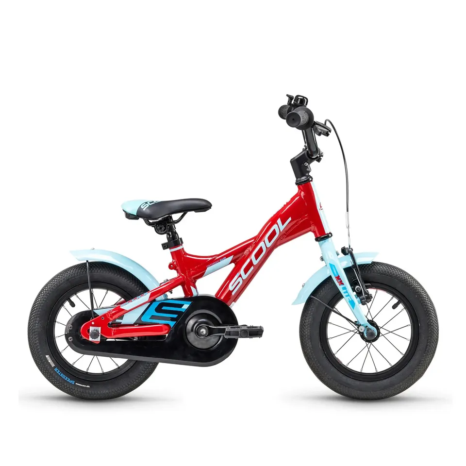 s-cool-xxlite-12-zoll-kinderfahrrad-1-gang-rot-hellblau-r-cktritt image 1